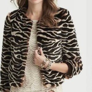 Banana Republic Leopard Faux Fur Print Jacket